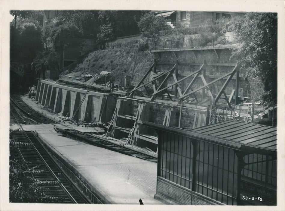Pont contruction rénovation 1950 12 photo chantier photographie France Le Boyer