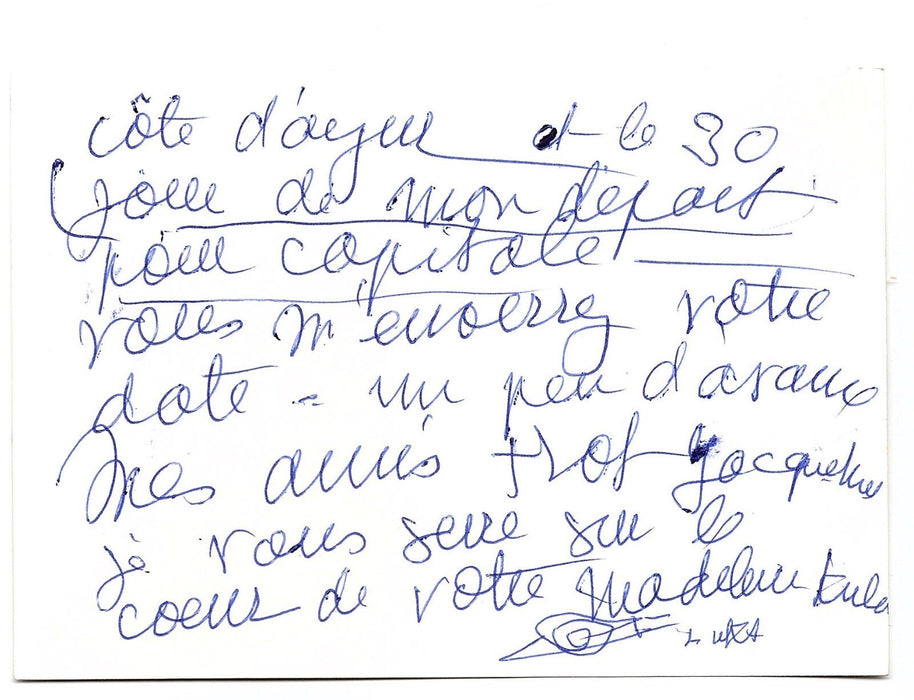 Madeleine LUKA et sa bobine rajeunie carte autographe signée