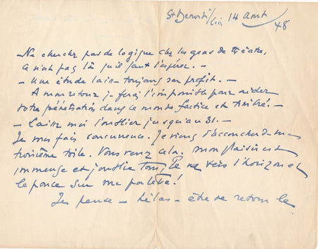 Max de RIEUX : le théâtre un monde factice et timbrée ! lettre autographe signée