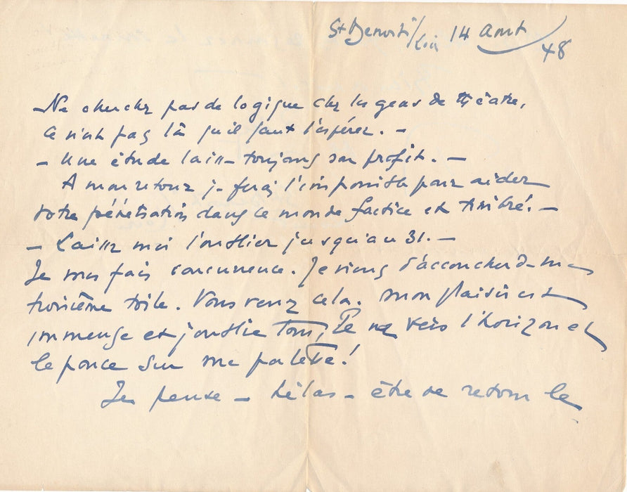 Max de RIEUX : le théâtre un monde factice et timbrée ! lettre autographe signée