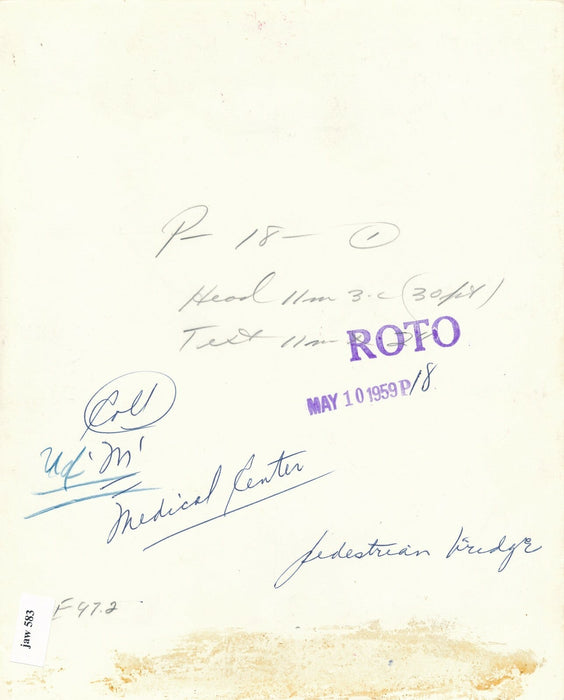 Architecture hôpital passerelle États-Unis photo photographie époque