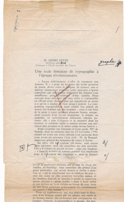 Henri Stein historien archiviste 2 lettres autographes signées Imprimerie