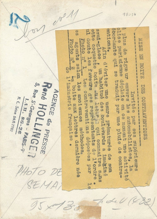 humour amende contraventions Paris v. 1950 idée boîte photo photographie