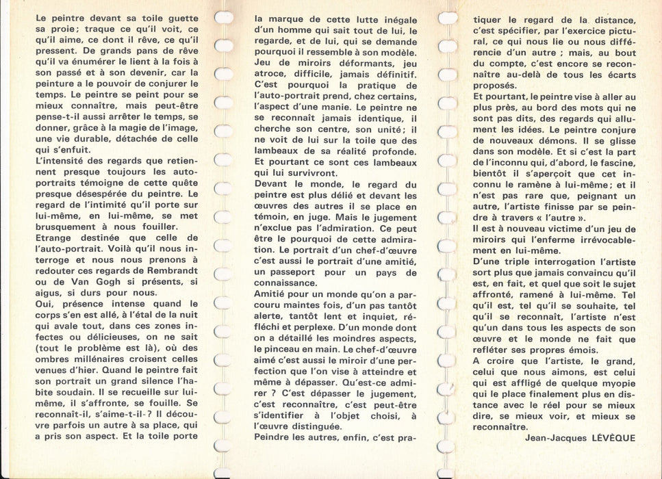 galerie Creuzevault dépliant exposition collective 1969 Portrait de l’autre