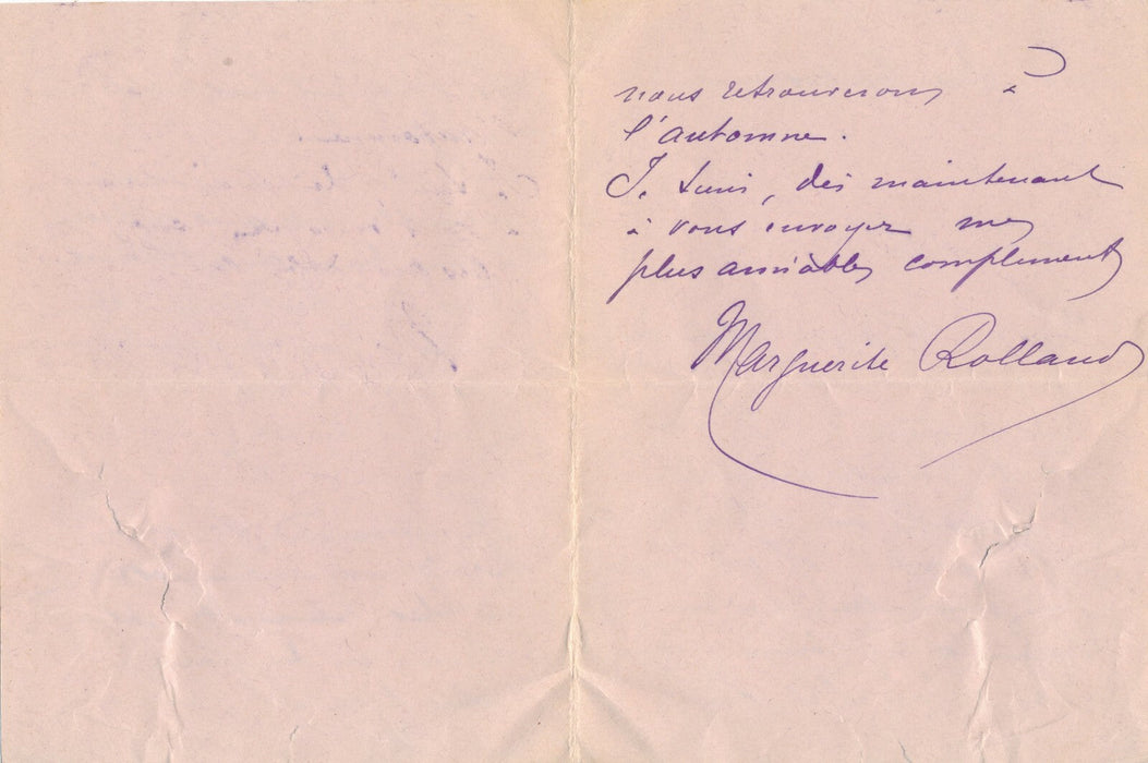 Marguerite ROLLAND juge ses portraits photographiques lettres autographes signée