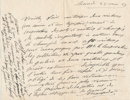 LAUSSEDAT astronome lettre autographe signée exposition universelle 1889