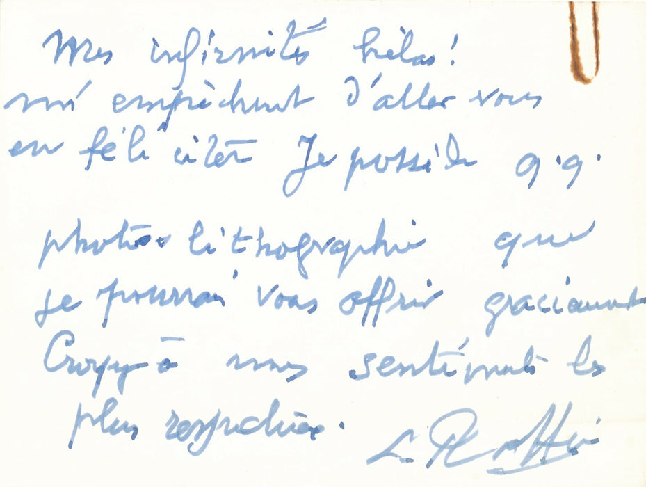 Léonce RAFFIN curé de la Madeleine lettre autographe signée princesse Gonzague