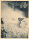 Cascade paysage photographie argentique d'époque années 1940 château