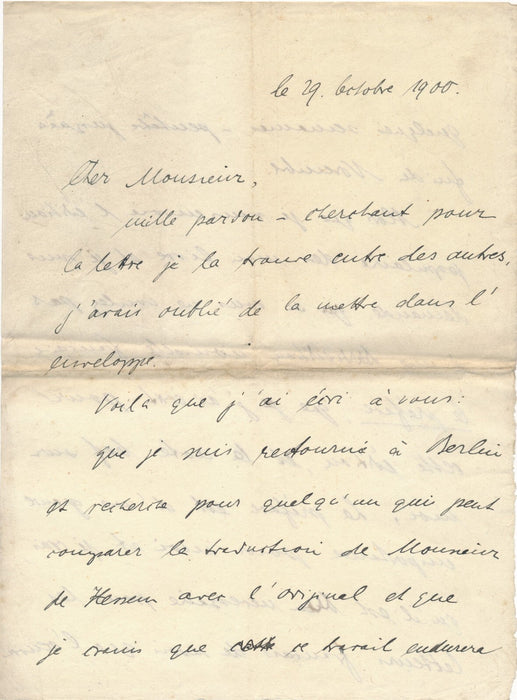 John Henry MACKAY intéressante lettre autographe signée anarchisme traduction