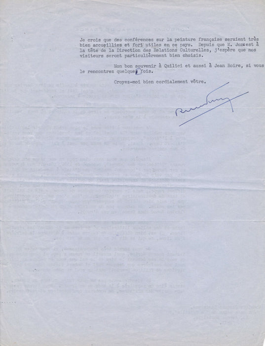 Robert VICTOR Baïf De Gaulle a envie de revenir Bénouville 2 lettres signées
