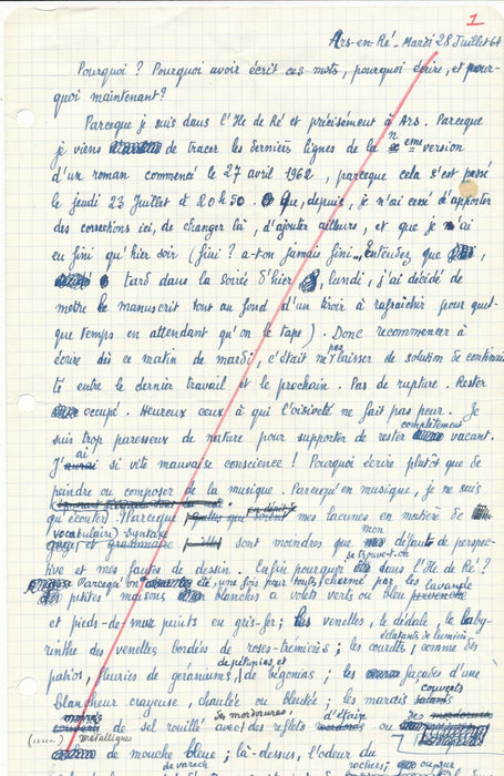 Jean Jacques GAUTIER Lettre autographe signée ET manuscrit Pourquoi avoir écrit