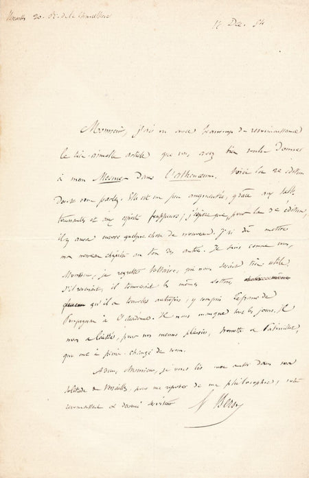 Ernest BERSOT 2 lettres autographes signée 1 sur Mesmer et le magnétisme animal