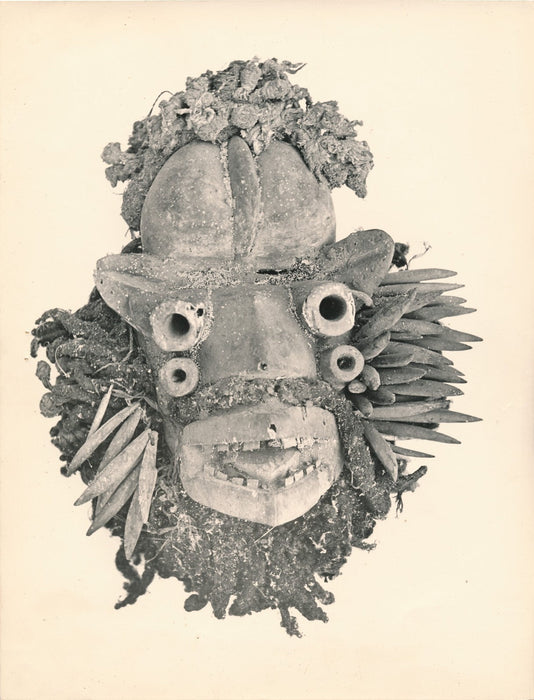 2 masque art brut art singulier tirage étpoque v. 1960-1970