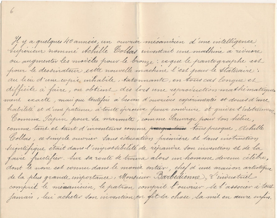 Maurice GUILLEMOT préface manuscrite 8 p. bronze 4 lettres projet Barbedienne