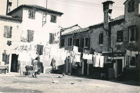 Village Sicile le linge photo photographie époque vintage ville Italie