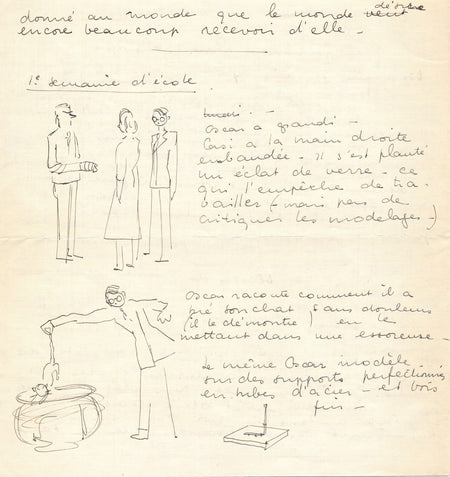 Marcel Poncet Lausanne lettre illustrée non identifiée école d'art dessin