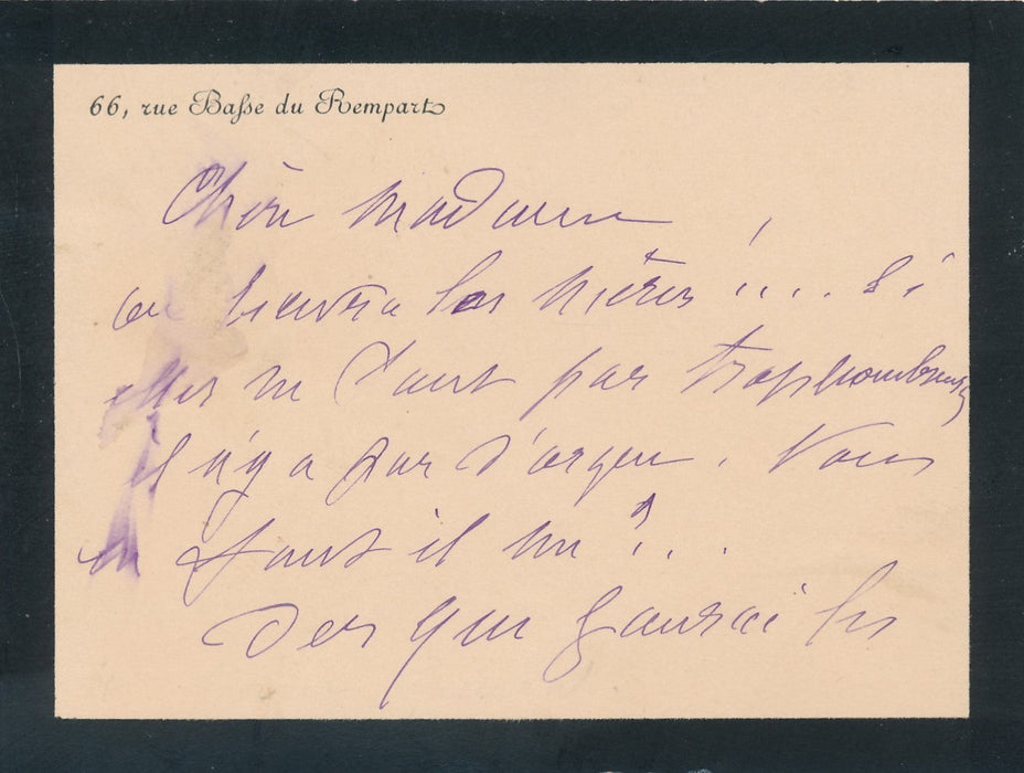 Marie LAURENT orphelinat des arts actrice 2 lettres autographe signées 1 carte