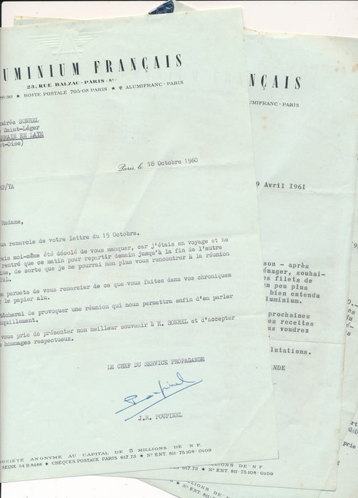 Aluminium français propagande 4 lettres signées cuisine ménager