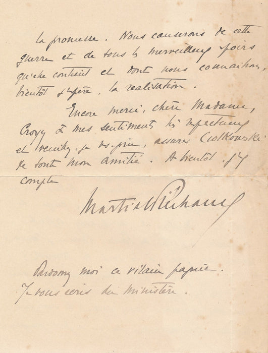 MARTIAL-PIÉCHAUD espère des lendemains heureux 3 lettres autographes signées