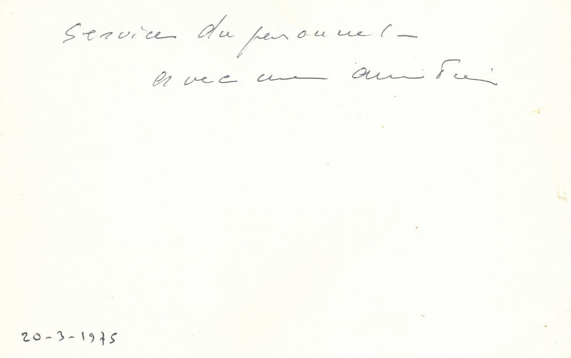 Banque Jean de DREUZY Union européenne lettre signée carte autographe