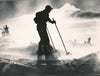 Skieur de fond en contre-jour photo photographie v. 1940