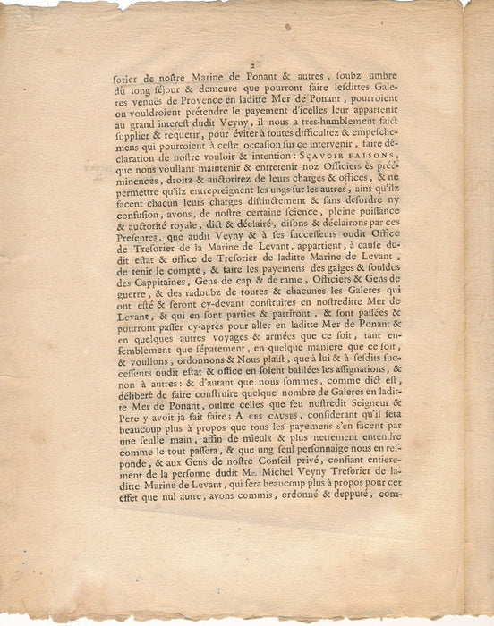 Lettres portant règlement des galères 13 may 1547 acte royal Henri II