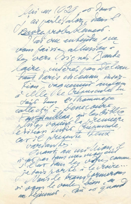 Ensemble 5 lettres autographes signées André BILLY bibliophilie Céline Lothe