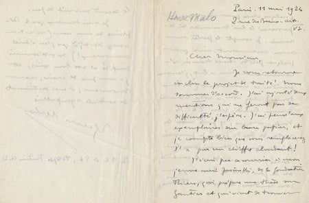 Henri MALO 3 lettres autographes corsaires bibliothèque Thiers manuscrit