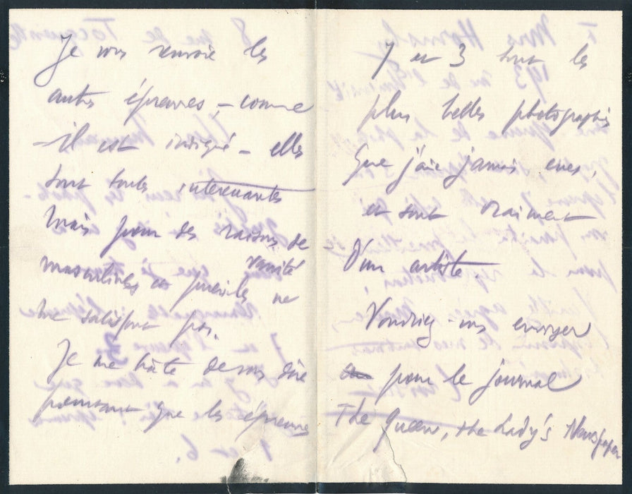 Francis de CROISSET dramaturge et sa vanité masculine puérile photo lettre