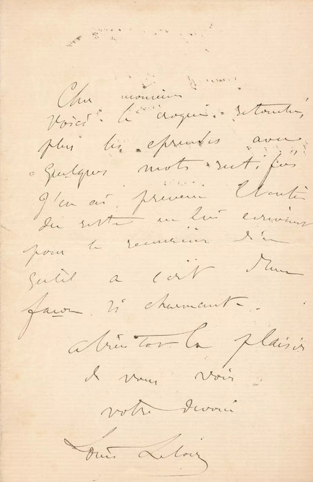 beau lot Louis LELOIR peintre et illustrateur 5 lettres autographes 2 à Castrie