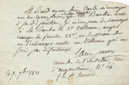 Campenon échange exemplaire défectueux Louis Benoît Picard lettre autographe