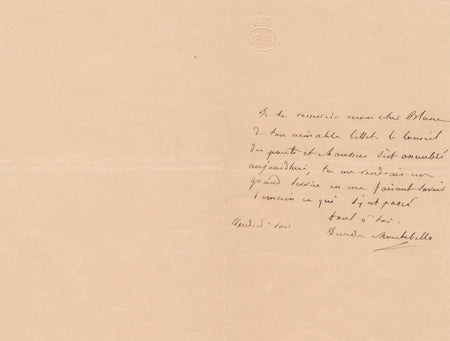 Politique LOUIS NAPOLEON LANNES DUC DE MONTEBELLO lettre autographe signée