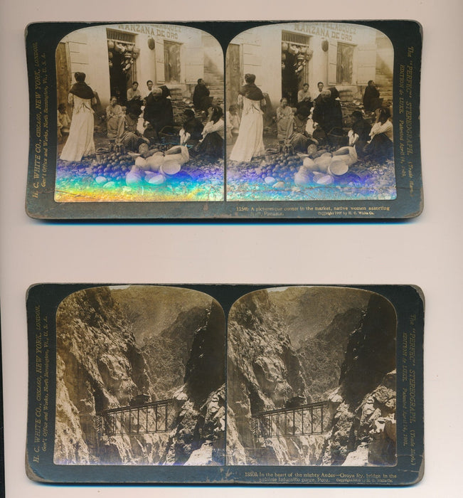 Mexique Pérou Panama Uruguay Argentine 6 carte stéréoscopique photo photographie