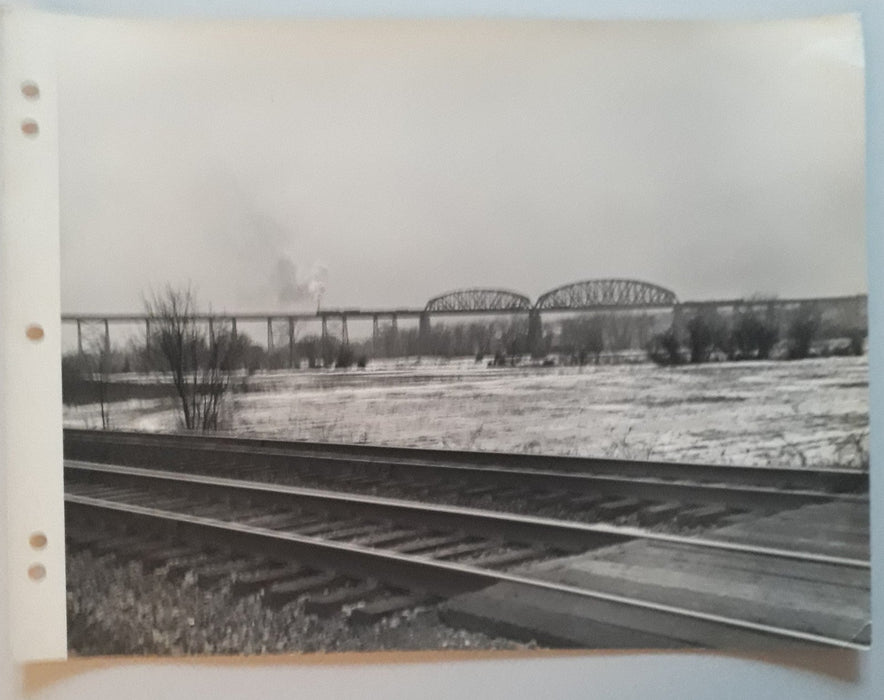 Pont et chemin de fer tirage argentique époque années 1950 Etats-Unis photo
