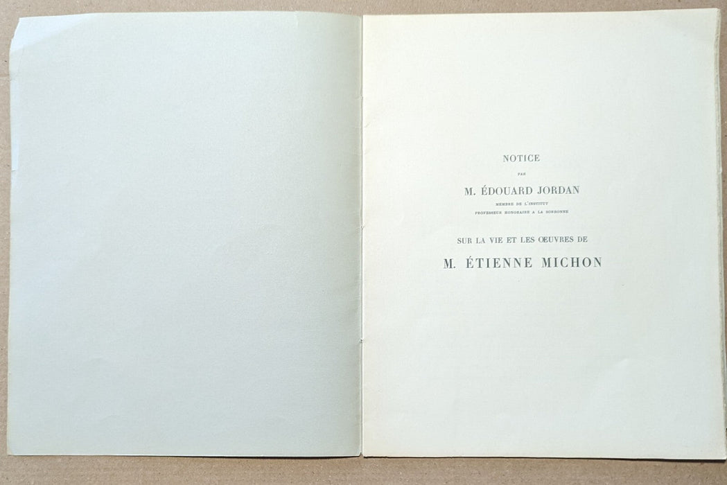 Notice par M. Edouard JORDAN sur la vie et les œuvres de M. Etienne MICHON