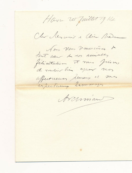 5 lettres autographes et carte postale signées photographe Gaston BRAUN
