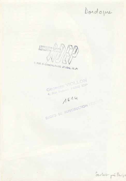 Sarlat Dordogne 1950-1960 4 photos photographie Georges VIOLLON cachet lot