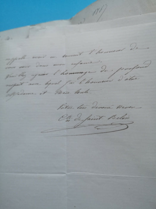 Comte SAINT-BELIN Louis noblesse THOMASSIN DE BIENVILLE Zoé 2 lettres Vaudrémont