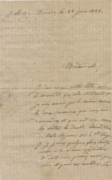 Religion Abbé Germanet curé de Diémoz Isère près de Lyon 2 lettres autographes