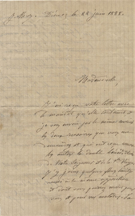 Religion Abbé Germanet curé de Diémoz Isère près de Lyon 2 lettres autographes