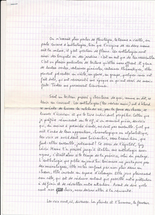 Anthologie. J’appelle un mot Unimuse EO truffée dédicaces signée lettre manucrit