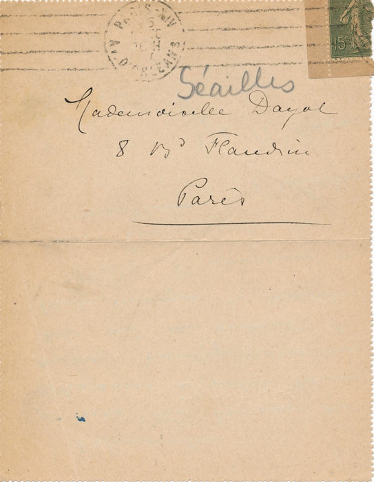 Gabriel Séailles autographe signé et épouse autographe Jean Peské dessin Hindous