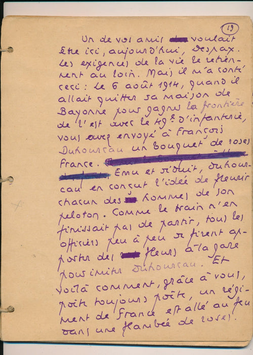 Thierry SANDRE à Emile DESPAX hommage manuscrit autographe signé 1926