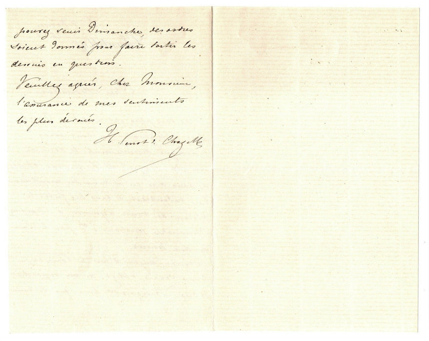 Henri PERROT CHAZELLES lettre autographe signée Aumale voir les RAFFET