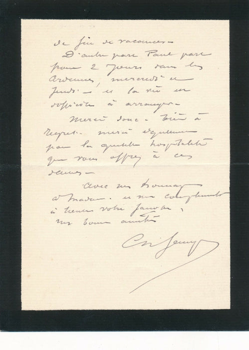 Charles GENUYS sur ses chantiers lettre autographe signée architecte