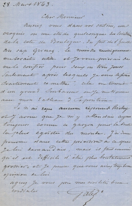 Nicolas Edward  Edouard GABE GABÉ 2 lettre autographes signées cap Gris-Nez