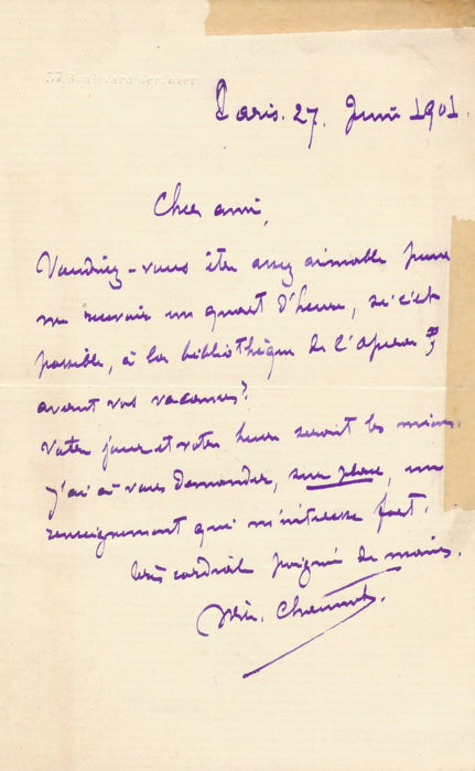 William CHAUMET compositeur lettre autographe signée Malherbe 