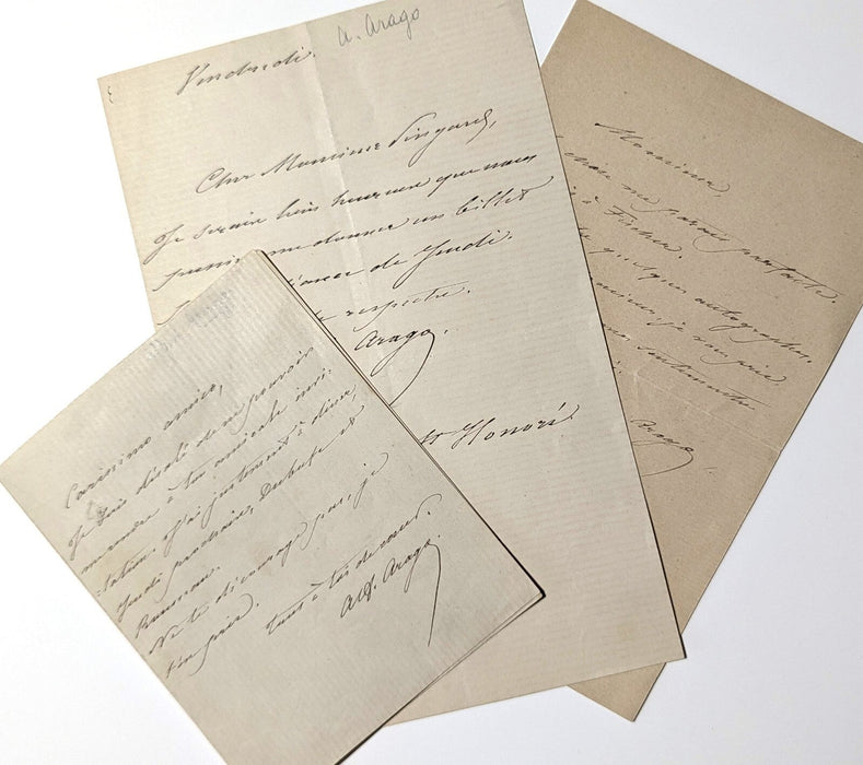 Alfred ARAGO peintre 3 lettres autographes signées Dubufe Rousseau