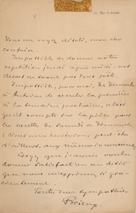 Lot Eugène Brieux théâtre dramaturge 5 lettres autographes signées