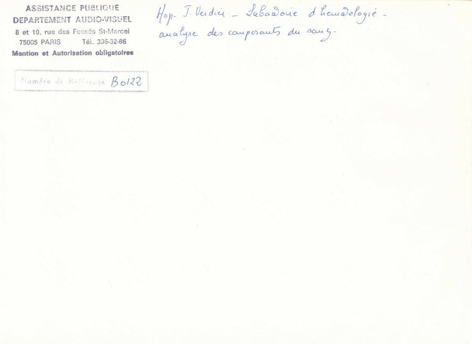 Hôpital Jean Verdier tirage couleur v. 1970 laboratoire d’hématologie photo